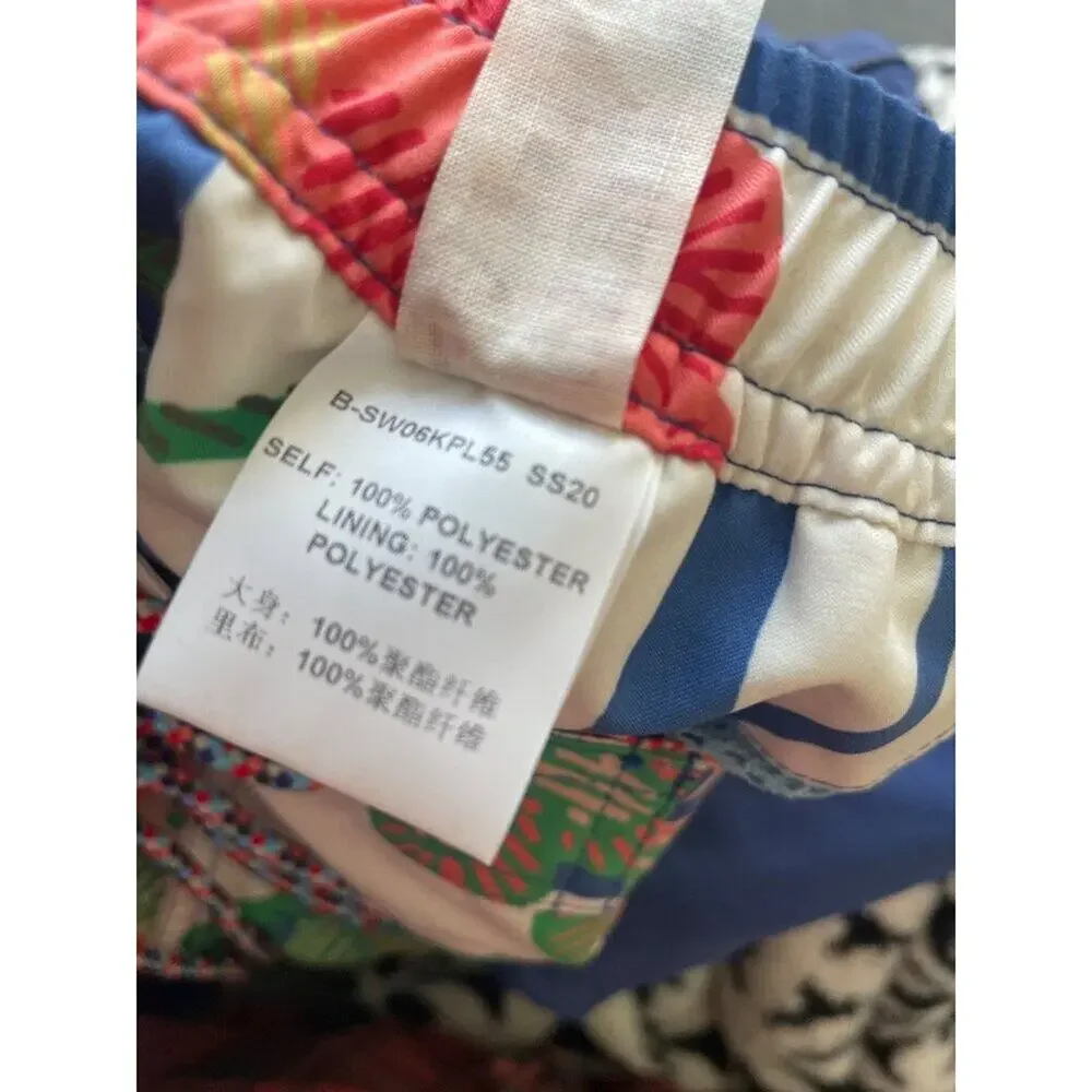 TiA CiBANi KiDS Matyo Striped Floral Surf Swim Trunks Lined Blue 5-6 NWT